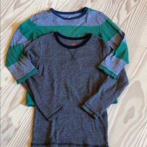 Two long sleeve cotton boys shirts